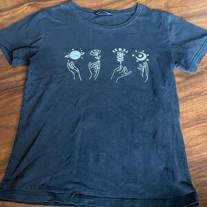 SHEIN Dark Blue Celestial Graphic Tee